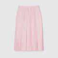 Silk twill pleated midi skirt - light pink