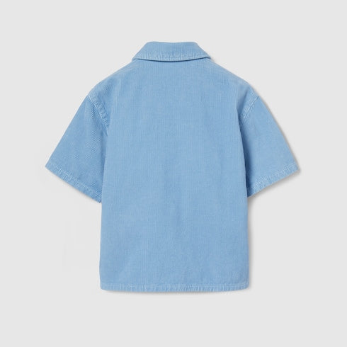 Children's velvet corduroy shirt - light blue