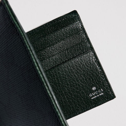 Gucci Essence Classic bi-fold wallet - dark green GG canvas