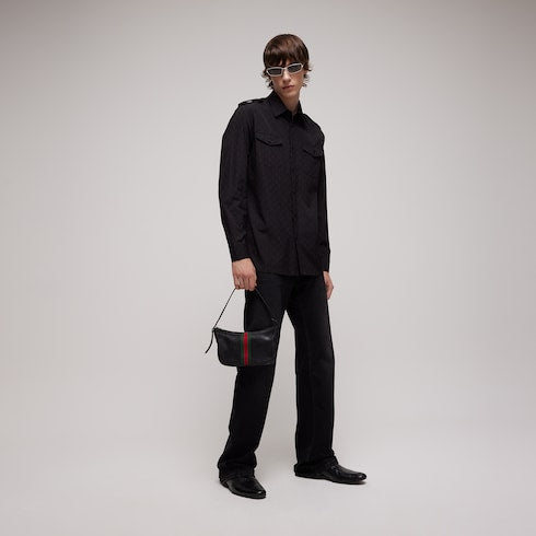 GG cotton poplin shirt - black