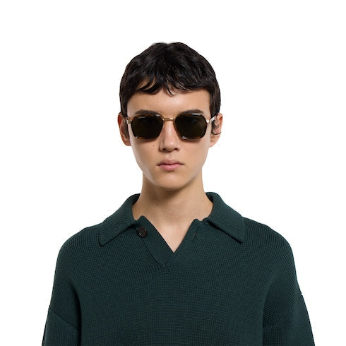 Square frame sunglasses - brown and gold