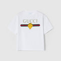 Children's cotton T-shirt with print - white