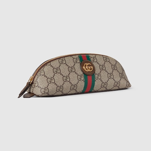 GG pencil case with Double G - beige and ebony GG Supreme