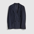 Light wool double-breasted jacket - dark blue