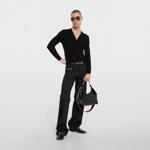 Brera medium crossbody bag - black leather