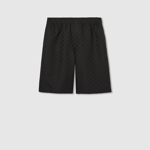 GG canvas linen blend shorts - black