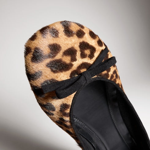 Women's ballerina with bamboo - brown and black