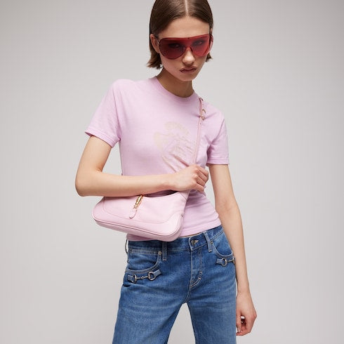 Jackie Slim medium shoulder bag - light pink leather