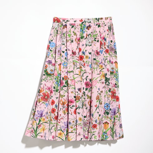 Printed silk midi skirt - multicolor