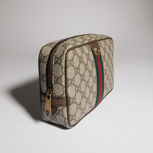 Gucci Savoy small toiletry case - beige and ebony Supreme