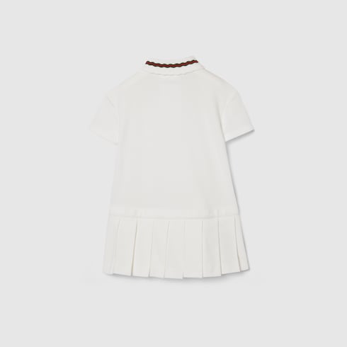 Baby mini polo dress with Web - white