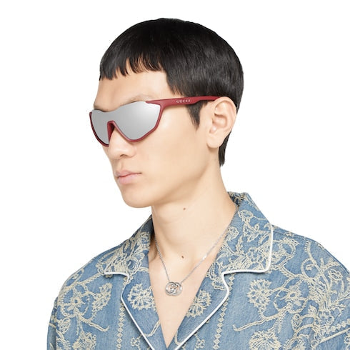 Mask-shaped sunglasses - Rosso Ancora red
