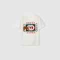 Baby cotton T-shirt with print - white