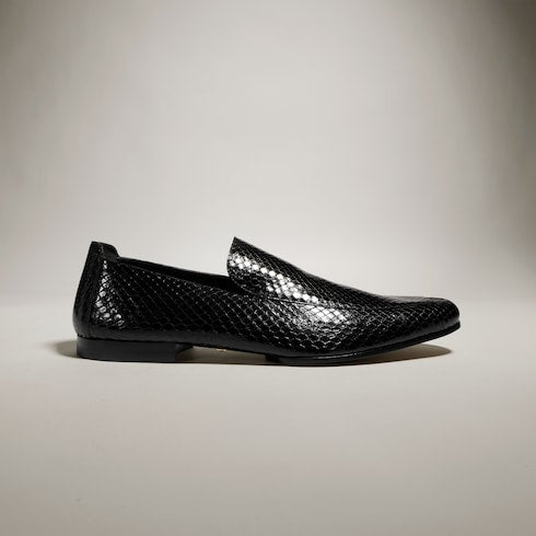 Men's Giacomo python loafer - black