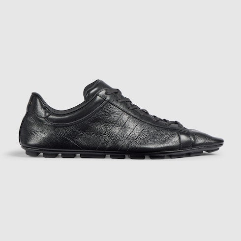 Men's sneaker with driver sole - black leather