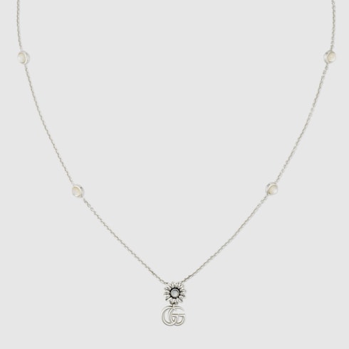 GG Marmont mother of pearl necklace - 925 sterling silver