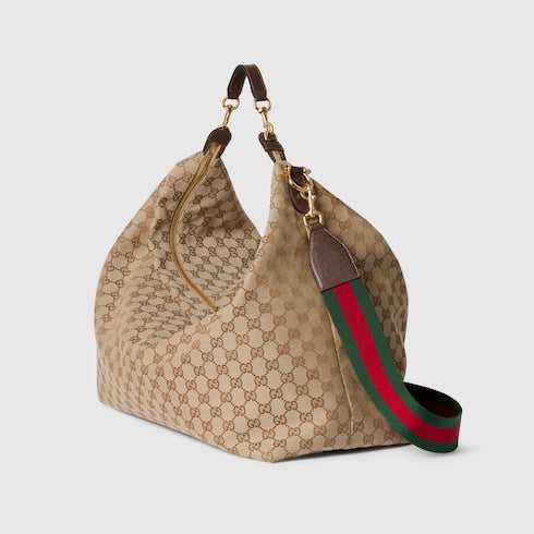 Brera large crossbody bag - sand and brown GG canvas