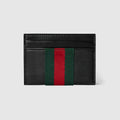 Web Trademark card case - black leather