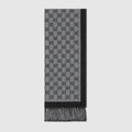 GG wool jacquard scarf - black and grey