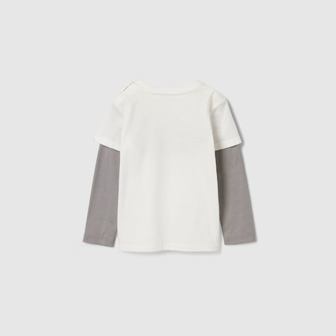 Baby cotton T-shirt - white and light grey