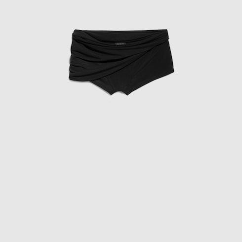 Crêpe jersey draped shorts - black