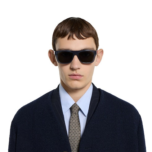 Square frame sunglasses - transparent blue