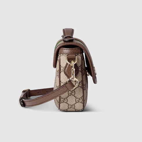 Ophidia small top handle bag - beige and brown GG fabric