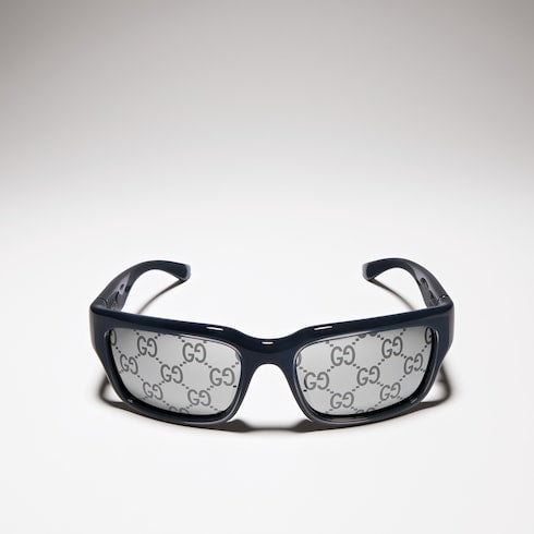 Rectangular-frame sunglasses - blue
