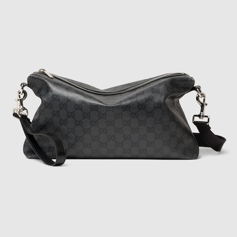 Gucci Essence Classic medium crossbody bag - black GG canvas