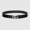 Belt with Double G buckle - black leather