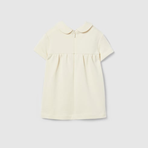 Baby cotton dress with Horsebit - white
