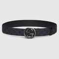 Belt with Interlocking G buckle - black Supreme canvas