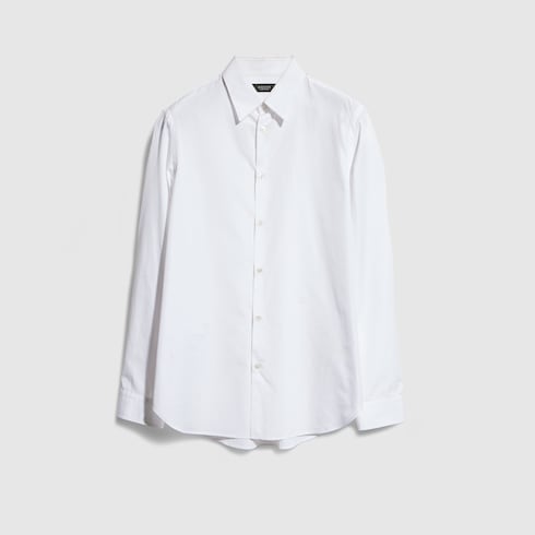 Piece dyed cotton poplin shirt - white