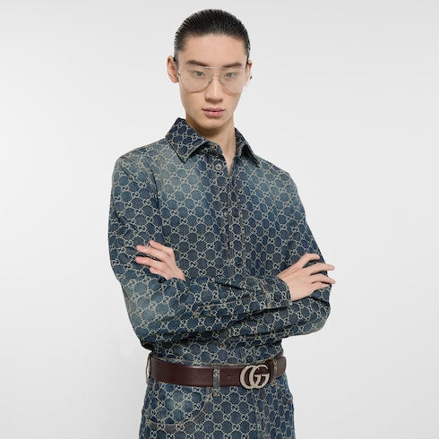 Flat Marmont belt - dark brown leather