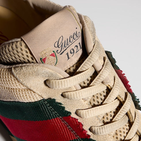 Men's Gucci Tempo sneaker - sand mesh and suede