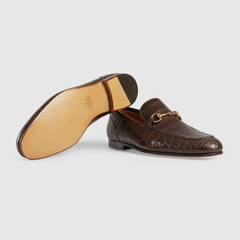 Men's Gucci Jordaan crocodile loafer - brown crocodile