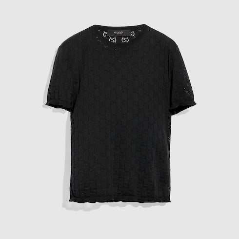 GG cotton devoré T-shirt - black