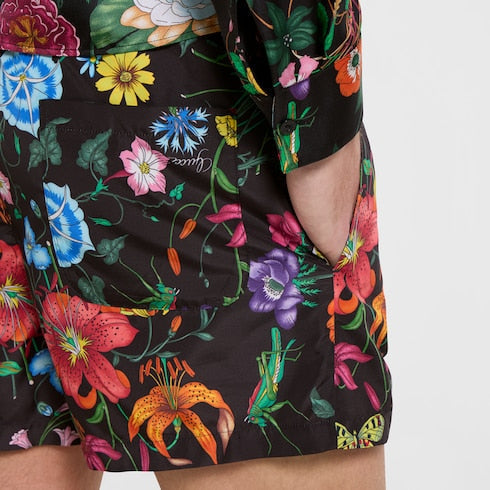 Printed nylon swim shorts - multicolor