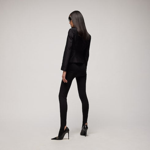 Fine silk faille jacket - black