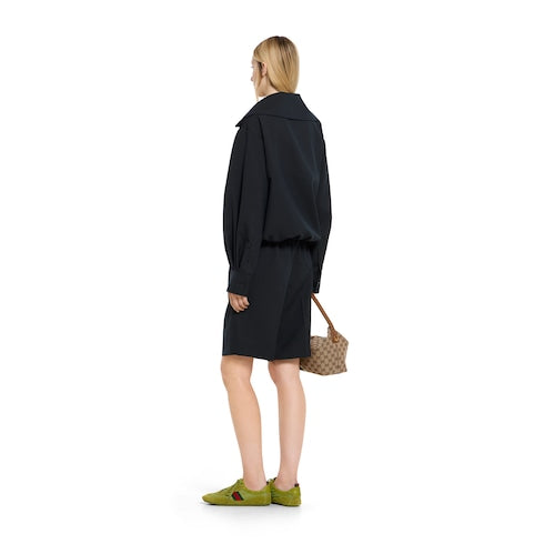 Wool sweater with Gucci detail - dark blue