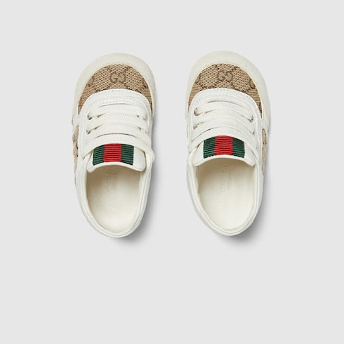 Baby Gucci Re-Web sneaker - ivory leather