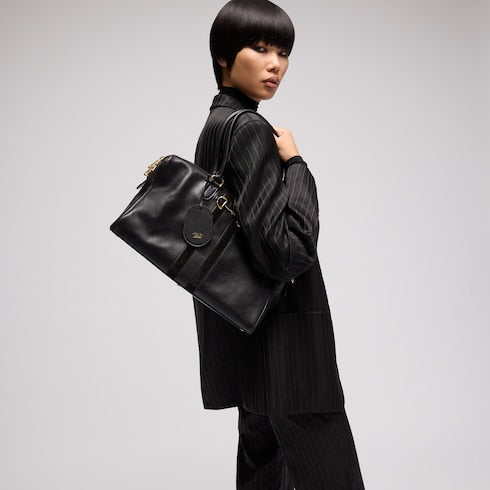 Borsetto large boston bag - black leather