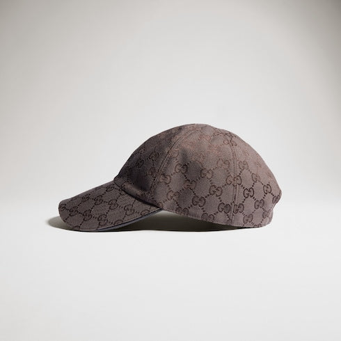 GG cotton canvas baseball hat - brown