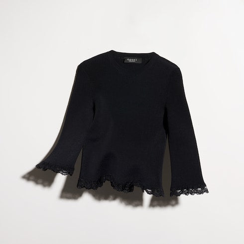 Fine matte viscose rib top - black