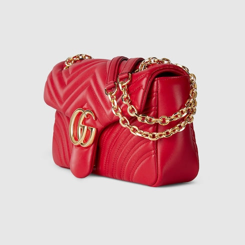 GG Marmont medium shoulder bag - red leather