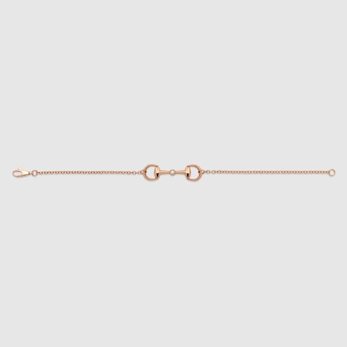 Gucci Horsebit diamond 18k chain bracelet - 18k rose gold