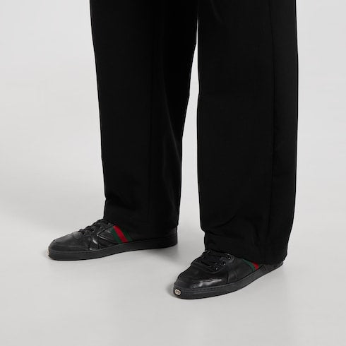 Men's Stretch low-top sneaker - black leather