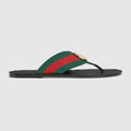 Men's Riviera thong sandal - green and red elastic strap
