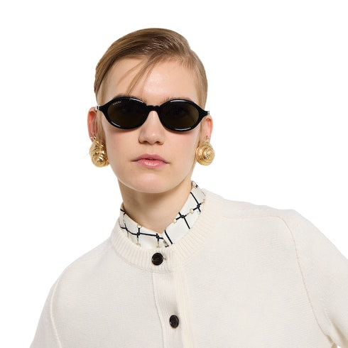 Round frame sunglasses - black