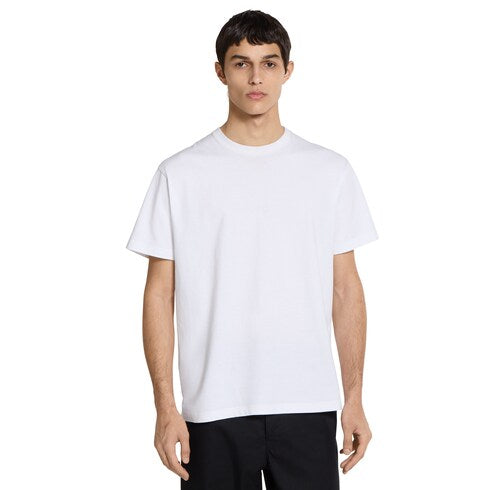 Cotton jersey T-shirt with embroidery - white